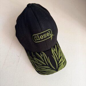 Vintage Diesel Black Green Embroidered Baseball Cap